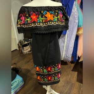 Floral Embroidered Off-Shoulder Dress